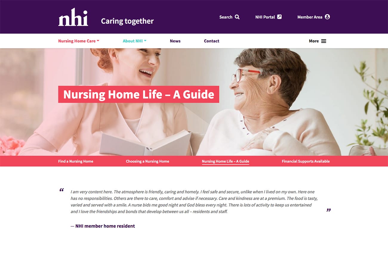 Nursing Homes Ireland Digital Project Passion for Creative